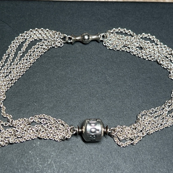 Pandora Multi Strand Mesh - One Station Clip Capture Bracelet 9” - Picture 2 of 13